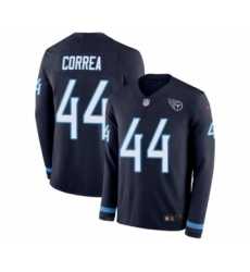 Youth Nike Tennessee Titans #44 Kamalei Correa Limited Navy Blue Therma Long Sleeve NFL Jersey