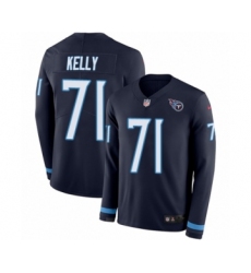 Youth Nike Tennessee Titans #71 Dennis Kelly Limited Navy Blue Therma Long Sleeve NFL Jersey