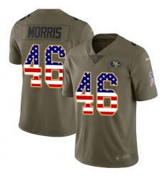 Men's Nike San Francisco 49ers #46 Alfred Morris Limited Olive USA Flag 2017 Salute to Service NFL Jersey