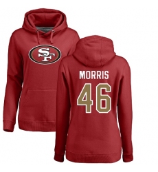 NFL Women's Nike San Francisco 49ers #46 Alfred Morris Red Name & Number Logo Pullover Hoodie