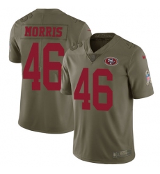 Youth Nike San Francisco 49ers #46 Alfred Morris Limited Olive 2017 Salute to Service NFL Jersey