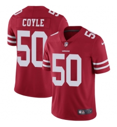 Men's Nike San Francisco 49ers #50 Brock Coyle Red Team Color Vapor Untouchable Limited Player NFL Jersey