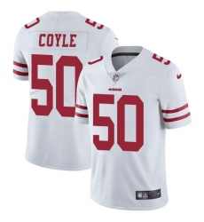 Men's Nike San Francisco 49ers #50 Brock Coyle White Vapor Untouchable Limited Player NFL Jersey