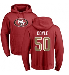 NFL Nike San Francisco 49ers #50 Brock Coyle Red Name & Number Logo Pullover Hoodie