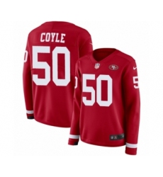 Women's Nike San Francisco 49ers #50 Brock Coyle Limited Red Therma Long Sleeve NFL Jersey