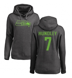 NFL Women's Nike Seattle Seahawks #7 Brett Hundley Ash One Color Pullover Hoodie