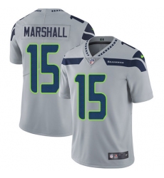 Men's Nike Seattle Seahawks #15 Brandon Marshall Grey Alternate Vapor Untouchable Limited Player NFL Jersey
