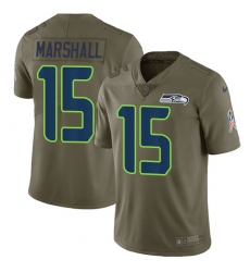 Youth Nike Seattle Seahawks #15 Brandon Marshall Limited Olive 2017 Salute to Service NFL Jersey