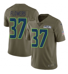 Men's Nike Seattle Seahawks #37 Tre Flowers Limited Olive 2017 Salute to Service NFL Jersey
