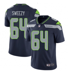 Men's Nike Seattle Seahawks #64 J.R. Sweezy Navy Blue Team Color Vapor Untouchable Limited Player NFL Jersey