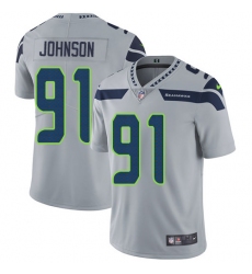 Men's Nike Seattle Seahawks #91 Tom Johnson Grey Alternate Vapor Untouchable Limited Player NFL Jersey