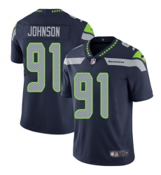 Youth Nike Seattle Seahawks #91 Tom Johnson Navy Blue Team Color Vapor Untouchable Limited Player NFL Jersey