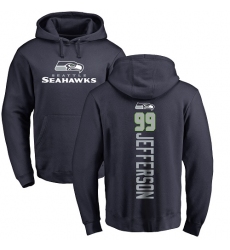 NFL Nike Seattle Seahawks #99 Quinton Jefferson Navy Blue Backer Pullover Hoodie