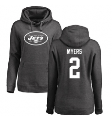 NFL Women's Nike New York Jets #2 Jason Myers Ash One Color Pullover Hoodie