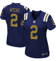 Women Nike New York Jets #2 Jason Myers Limited Navy Blue Alternate NFL Jersey