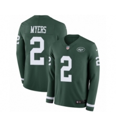 Youth Nike New York Jets #2 Jason Myers Limited Green Therma Long Sleeve NFL Jersey