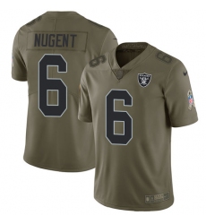 Youth Nike Oakland Raiders #6 Mike Nugent Limited Olive 2017 Salute to Service NFL Jersey