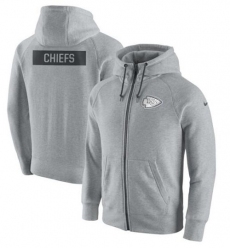 Men's Kansas City Chiefs Nike Ash Gridiron Gray 2.0 Full-Zip Hoodie