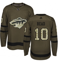Youth Adidas Minnesota Wild #10 Matt Read Premier Green Salute to Service NHL Jersey