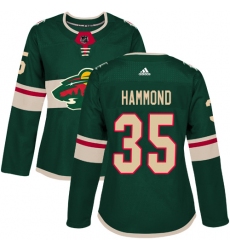 Women's Adidas Minnesota Wild #35 Andrew Hammond Premier Green Home NHL Jersey