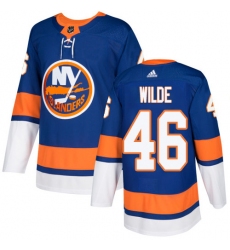 Men's Adidas New York Islanders #46 Bode Wilde Premier Royal Blue Home NHL Jersey