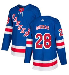 Youth Adidas New York Rangers #28 Chris Bigras Premier Royal Blue Home NHL Jersey