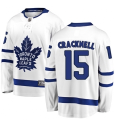 Youth Toronto Maple Leafs #15 Adam Cracknell Authentic White Away Fanatics Branded Breakaway NHL Jersey