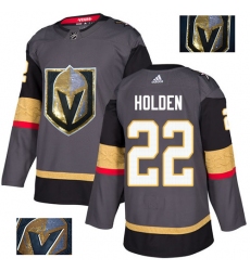 Men's Adidas Vegas Golden Knights #22 Nick Holden Authentic Gray Fashion Gold NHL Jersey