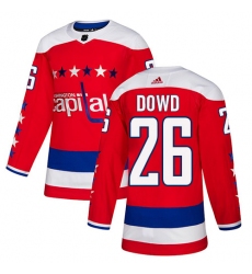 Men's Adidas Washington Capitals #26 Nic Dowd Authentic Red Alternate NHL Jersey