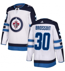 Youth Adidas Winnipeg Jets #30 Laurent Brossoit Authentic White Away NHL Jersey