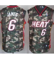 Miami Heat 6 LeBron James Camo Revolution 30 Swingman NBA Jerseys