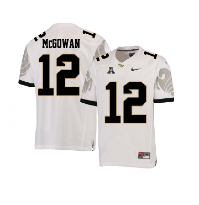 UCF Knights 12 Taj McGowan White College Football Jersey