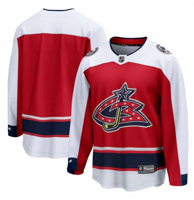 Men's Columbus Blue Jackets Fanatics Branded Blank Red 2020-21 Special Edition Breakaway Jersey