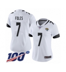 Women's Nike Jacksonville Jaguars #7 Nick Foles White Vapor Untouchable Limited Player 100th Season NFL Jersey