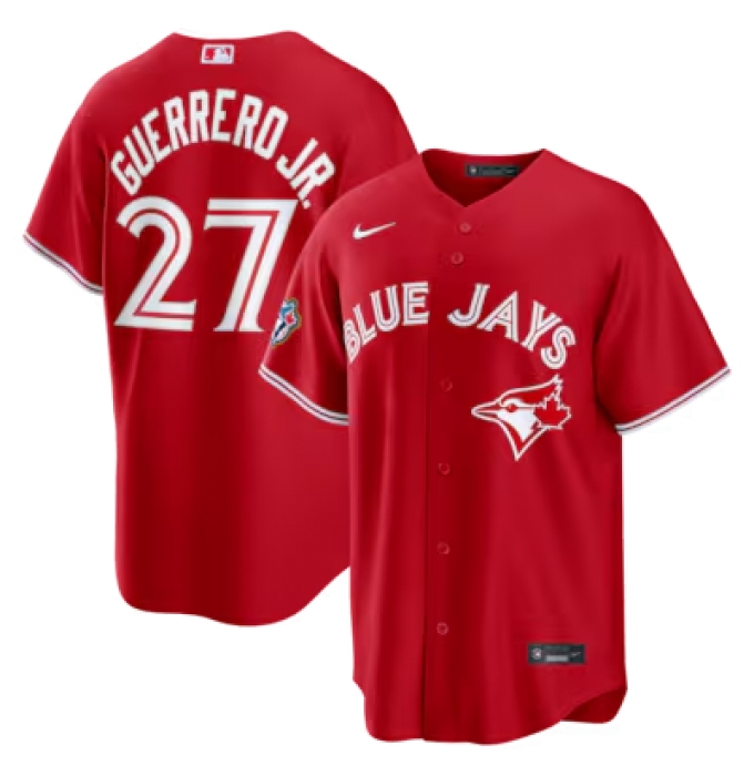 Men's Toronto Blue Jays #27 Vladimir Guerrero Jr. Red 50th Anniversary Alternate Limited Jersey