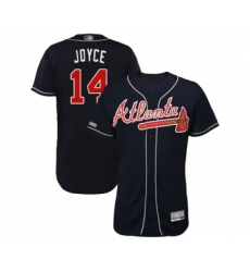 Men's Atlanta Braves #14 Matt Joyce Navy Blue Alternate Flex Base Authentic Collection Baseball Jersey
