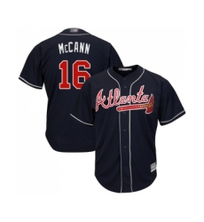 Men's Atlanta Braves #16 Brian McCann Replica Blue Alternate Road Cool Base Baseball Jersey