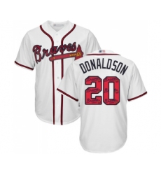 Men's Atlanta Braves #20 Josh Donaldson Authentic White Team Logo Fashion Cool Base Baseball Jersey