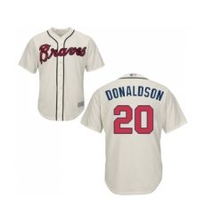 Men's Atlanta Braves #20 Josh Donaldson Replica Cream Alternate 2 Cool Base Baseball Jersey