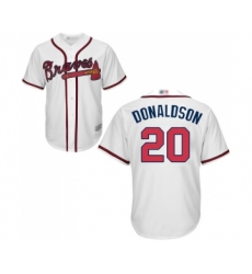 Men's Atlanta Braves #20 Josh Donaldson Replica White Home Cool Base Baseball Jersey