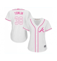 Women's Atlanta Braves #38 Josh Tomlin Replica White Fashion Cool Base Baseball Jersey