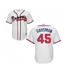 Youth Atlanta Braves #45 Kevin Gausman Replica White Home Cool Base Baseball Jersey