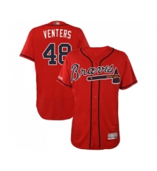 Men's Atlanta Braves #48 Jonny Venters Red Alternate Flex Base Authentic Collection Baseball Jersey