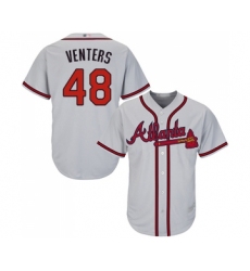 Men's Atlanta Braves #48 Jonny Venters Replica Grey Road Cool Base Baseball Jersey