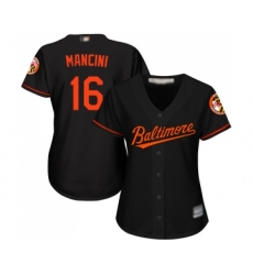 Women's Baltimore Orioles #16 Trey Mancini Replica Black Alternate Cool Base Baseball Jersey