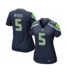 Women's Seattle Seahawks #5 Jason Myers Game Navy Blue Team Color Football Jersey
