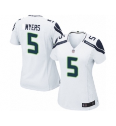 Women's Seattle Seahawks #5 Jason Myers Game White Football Jersey