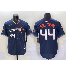 Men's Houston Astros #44 Still Tippin Navy 2025 City Connect With Texas Limited Stitched Baseball Jersey