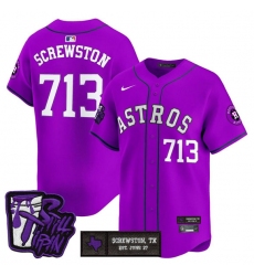 Men's Houston Astros #713 DJ Screw Still Tippin Purple Vapor Limited Stitched Baseball Jersey