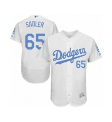 Men's Los Angeles Dodgers #65 Casey Sadler Authentic White 2016 Father's Day Fashion Flex Base Baseball Player Jersey